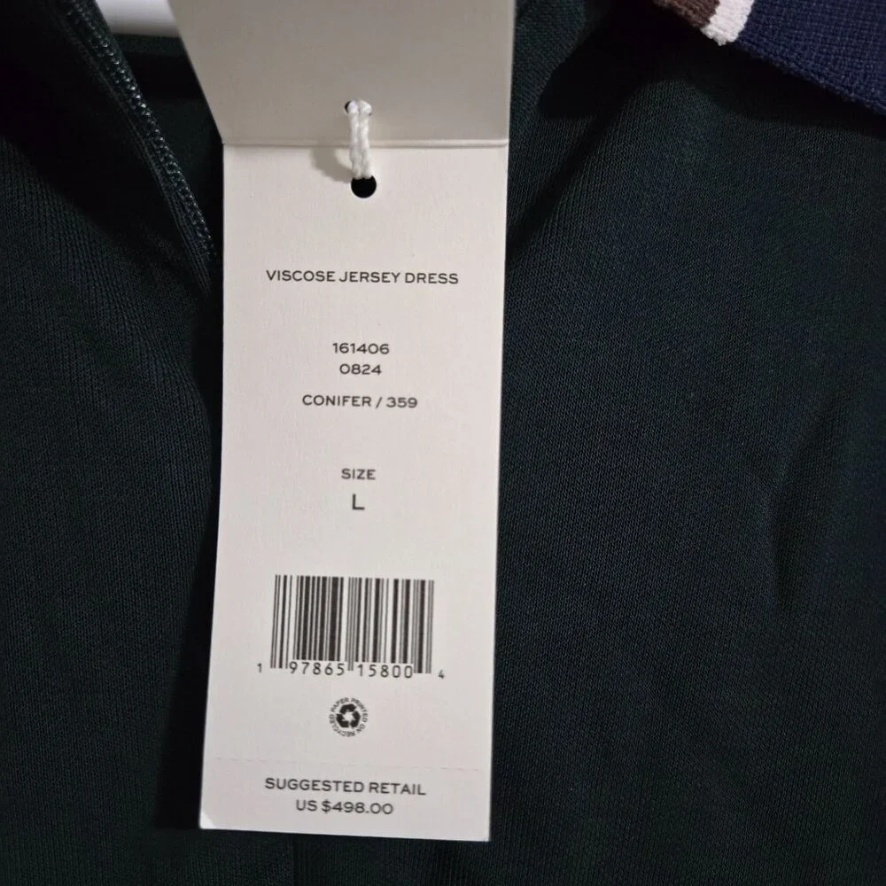 Tory Burch‎ viscose jersey calf length dress in Conifer - Size Large
